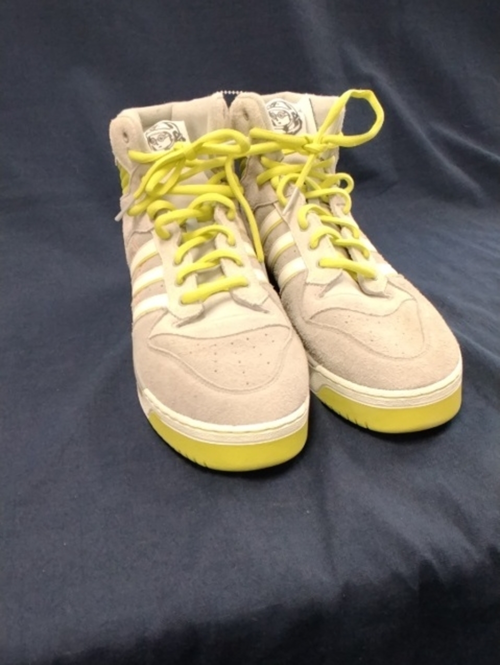adidas Beige Suede High-Top Sneakers with Yellow Accents